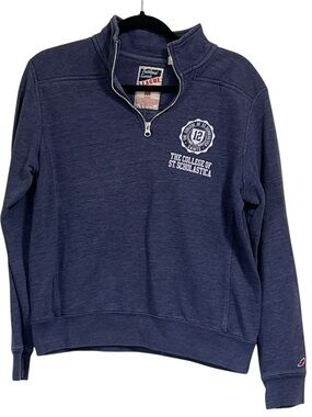 Triblend Sports Vintage League Navy Quarter-Zip Pullover with College Crest